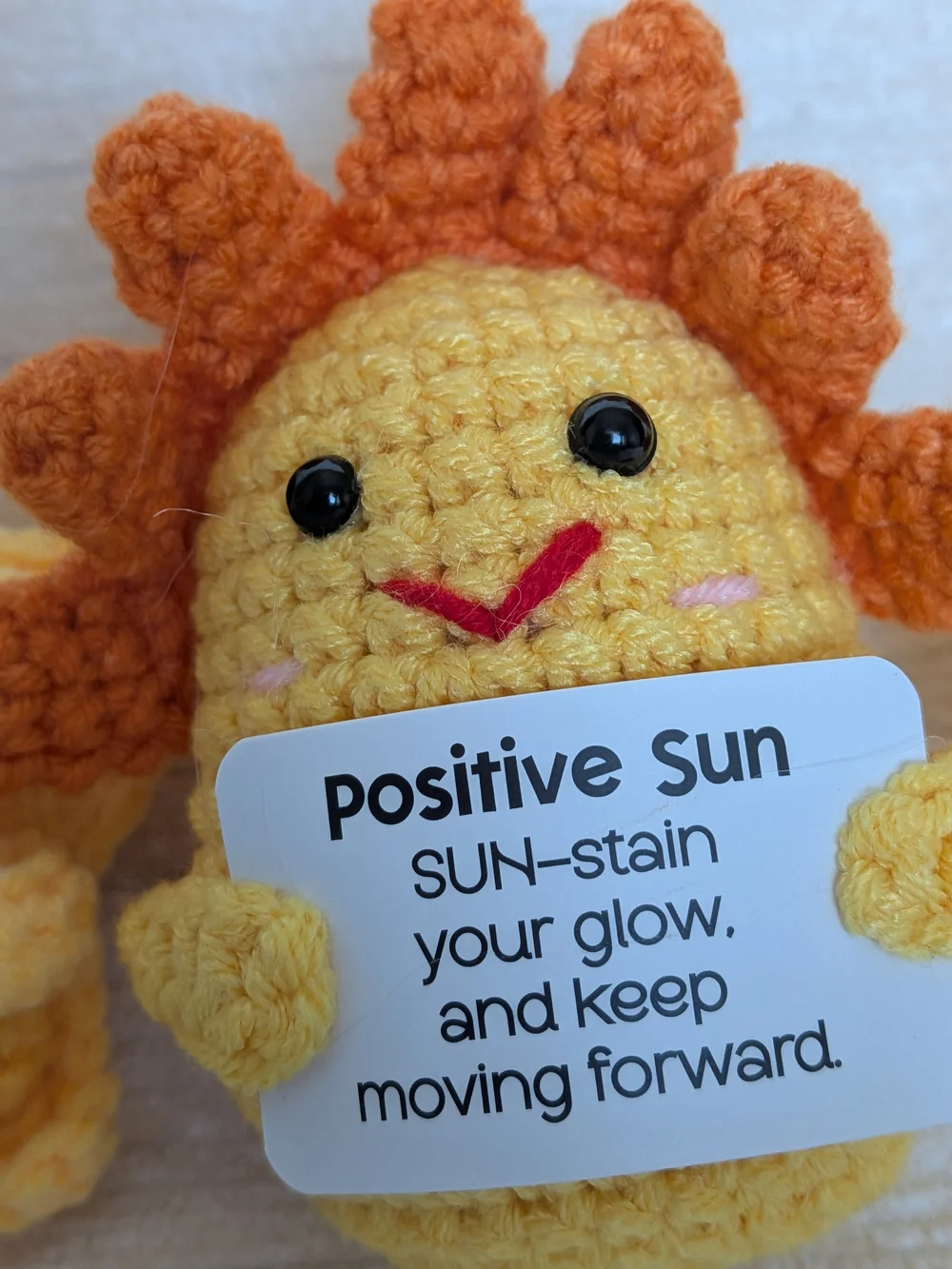 Positive Sun  Star And Moon Crochet Plush - Yellow & Orange All 3 - Picture 6 of 10